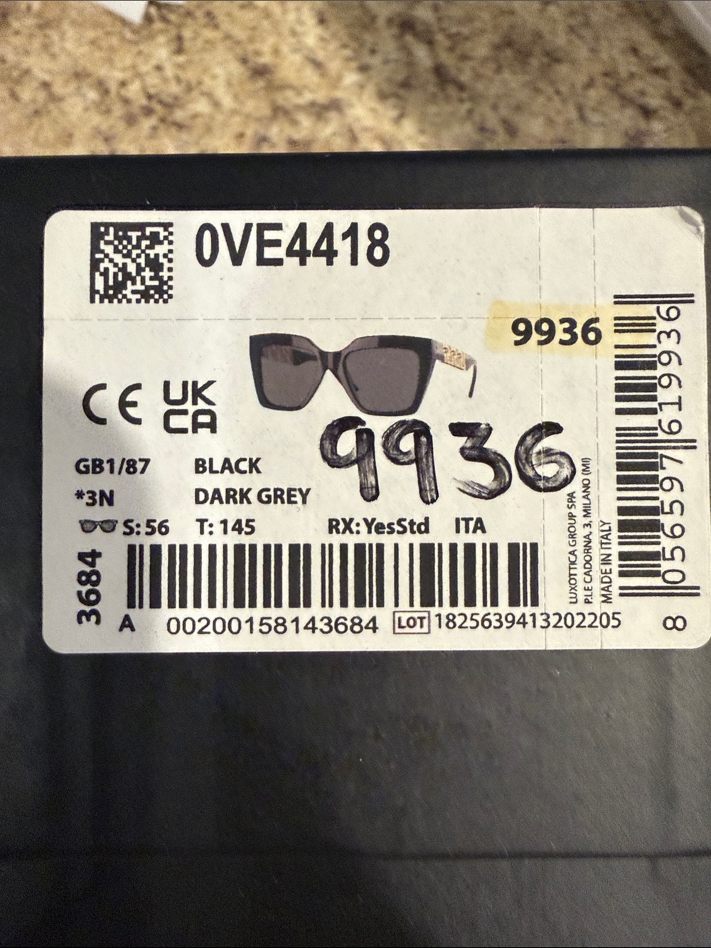 Versace Black and Gold Oversized Square Sunglasses - Picture 4 of 4